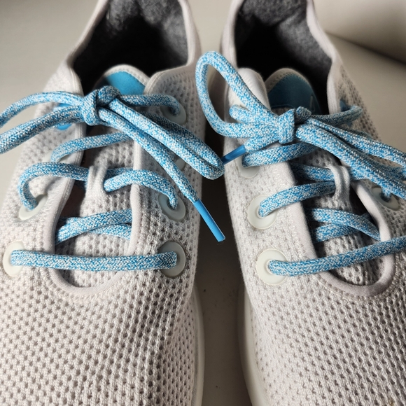 Allbirds Mens Tree Runner White & Blue Sneakers Just Water Collaboration - Picture 11 of 15